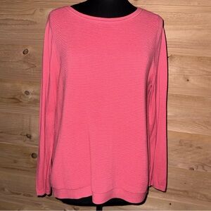 Women's Pink ribbed Knit Talbots Top size XL cotton / rayon blend